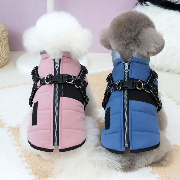 Adjustable Waterproof Dog Jacket - Reflective Padded Coat with Harness Access