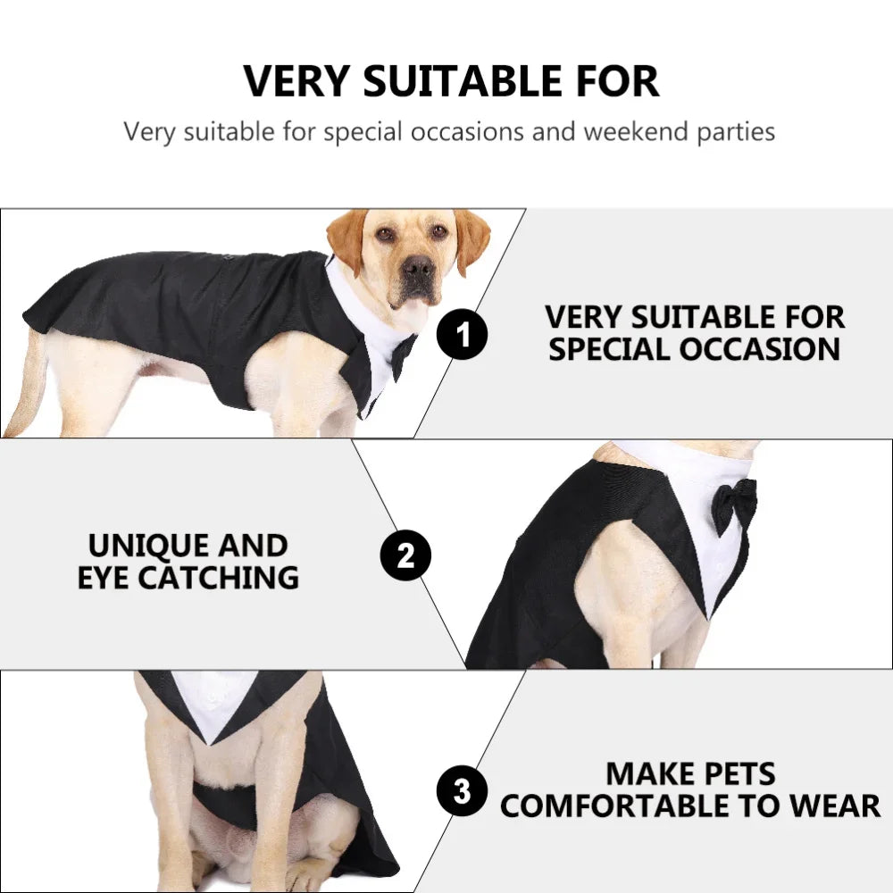 Formal Dog Tuxedo Suit - Bow Tie Party Outfit for Weddings & Special Events