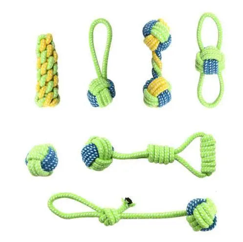 Cotton Rope Dog Toy Set - Interactive Chew Toys for Small & Large Dogs