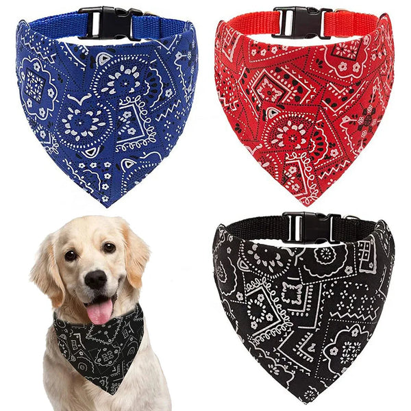 Adjustable Dog Bandana Collar - Stylish Scarf Collar for Dogs & Cats