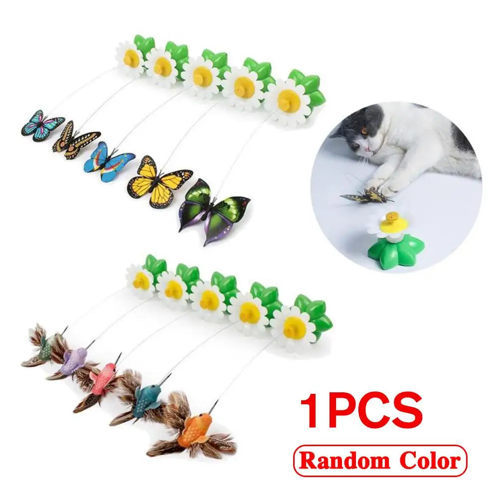Automatic Butterfly Cat Toy - Rotating Interactive Teaser for Kittens