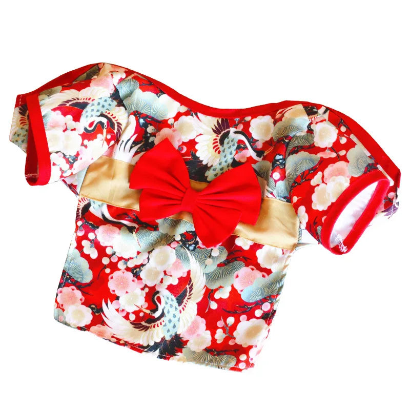 Japanese Style Pet Kimono - Lightweight Summer Outfit for Cats & Small Dogs