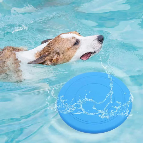 Soft Rubber Dog Frisbee - Tear-Resistant Flying Disc for Fetch & Training