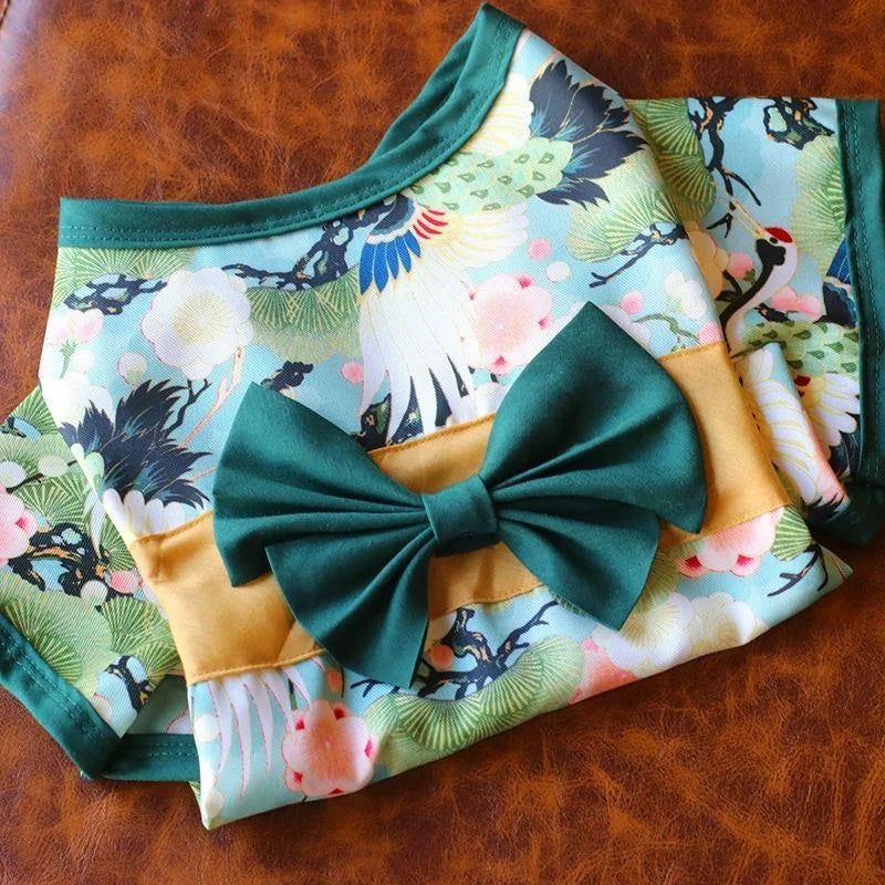 Japanese Style Pet Kimono - Lightweight Summer Outfit for Cats & Small Dogs
