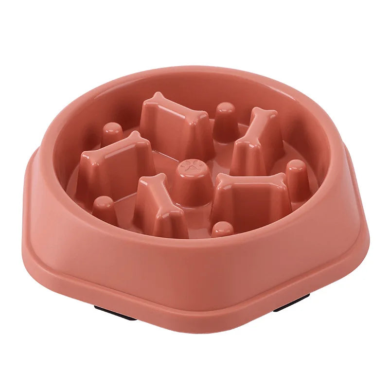 Round Slow Feeder Pet Bowl - Anti-Choking Food Bowl for Cats & Dogs