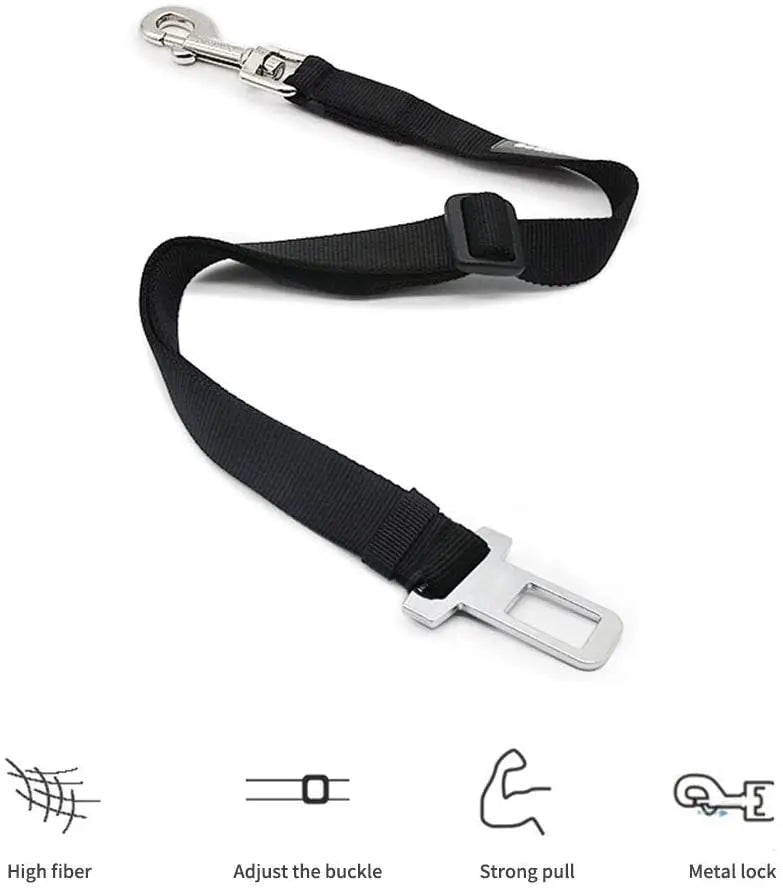 Adjustable Pet Car Seat Belt - Safety Lead Clip for Dogs & Cats
