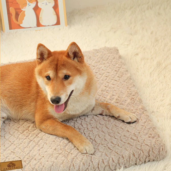 Orthopedic 3D Foam Dog Bed - Waterproof Faux Fur Crate Cushion with Removable Cover