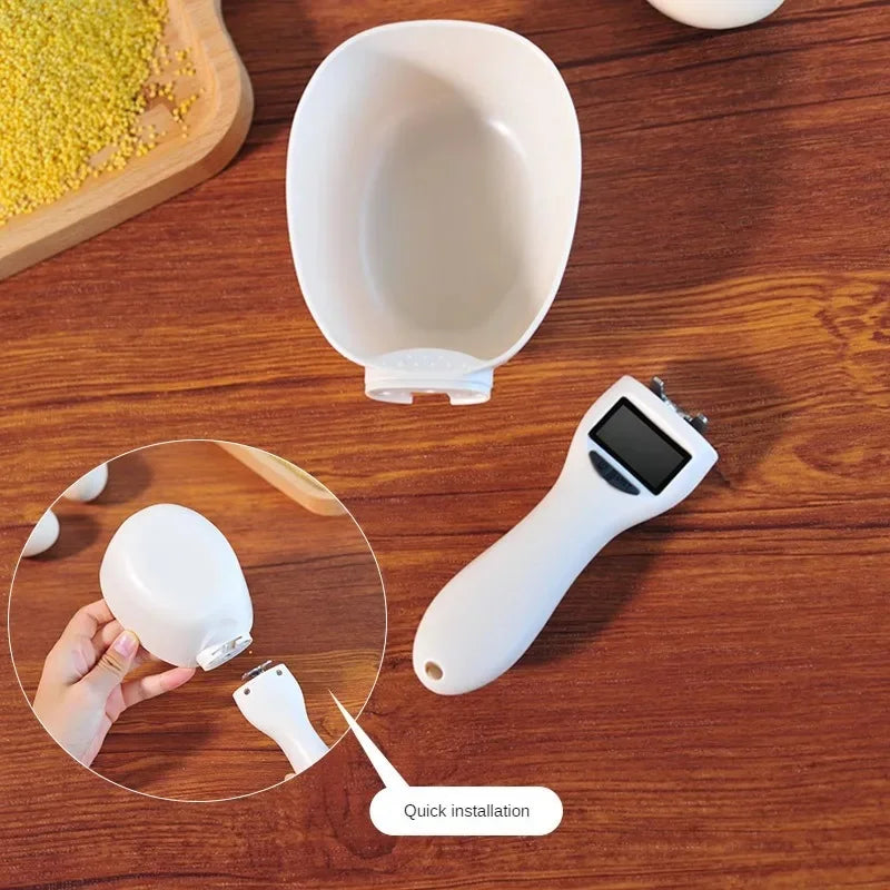 Digital Pet Food Measuring Scoop - Electronic Portion Spoon for Cats & Dogs