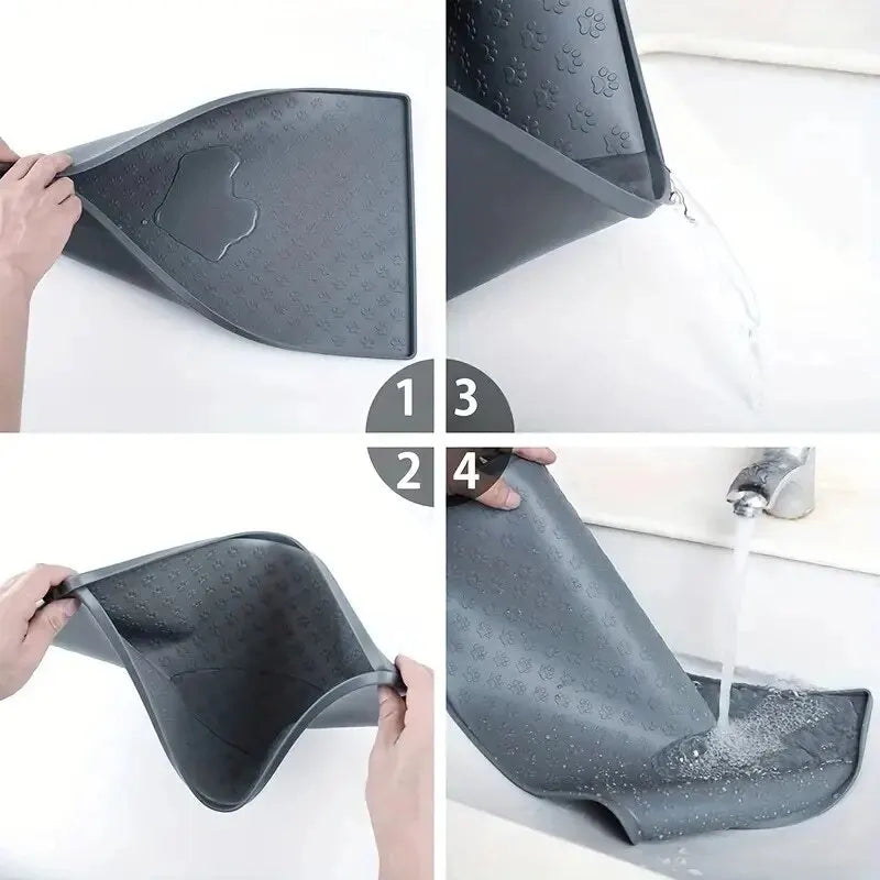 Waterproof Silicone Pet Feeding Mat - Non-Slip Placemat for Cats & Dogs