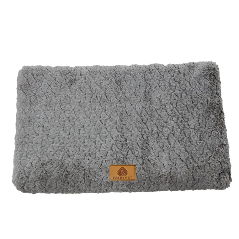 Orthopedic 3D Foam Dog Bed - Waterproof Faux Fur Crate Cushion with Removable Cover