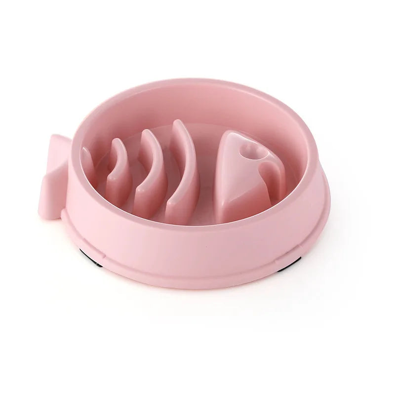 Round Slow Feeder Pet Bowl - Anti-Choking Food Bowl for Cats & Dogs