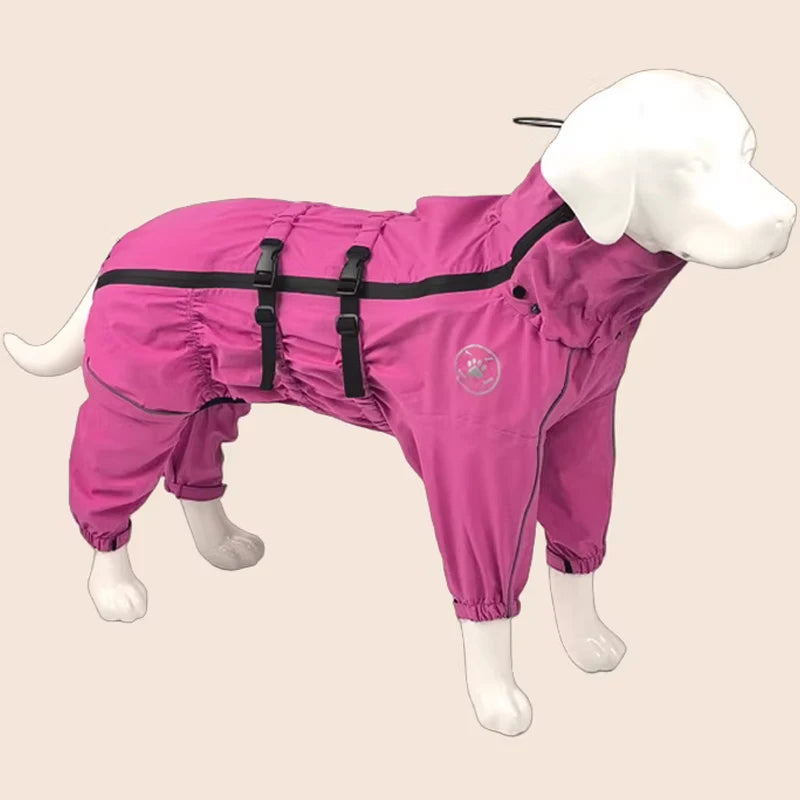 Reflective Waterproof Dog Raincoat - Adjustable Jacket for Autumn & Winter Walks