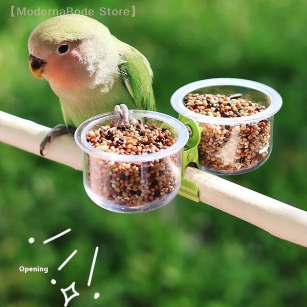 Clip-On Bird Feeder Bowl - Small Food and Water Cup for Parrots