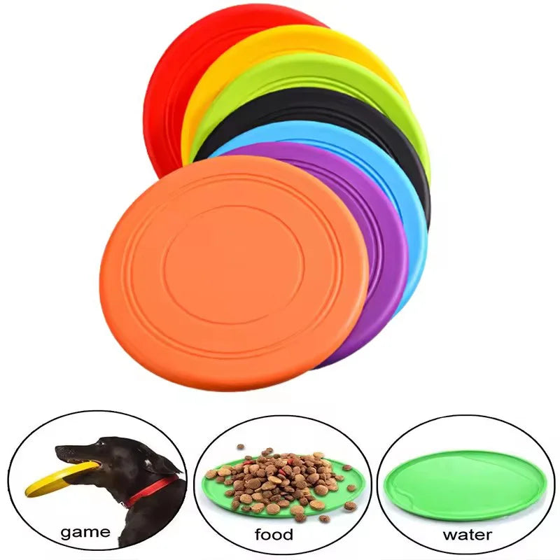 Soft Rubber Dog Frisbee - Tear-Resistant Flying Disc for Fetch & Training