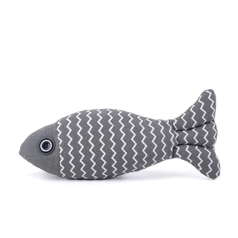 Interactive Fish Cat Toy - Plush Kicker and Chew Pillow for Indoor Cats
