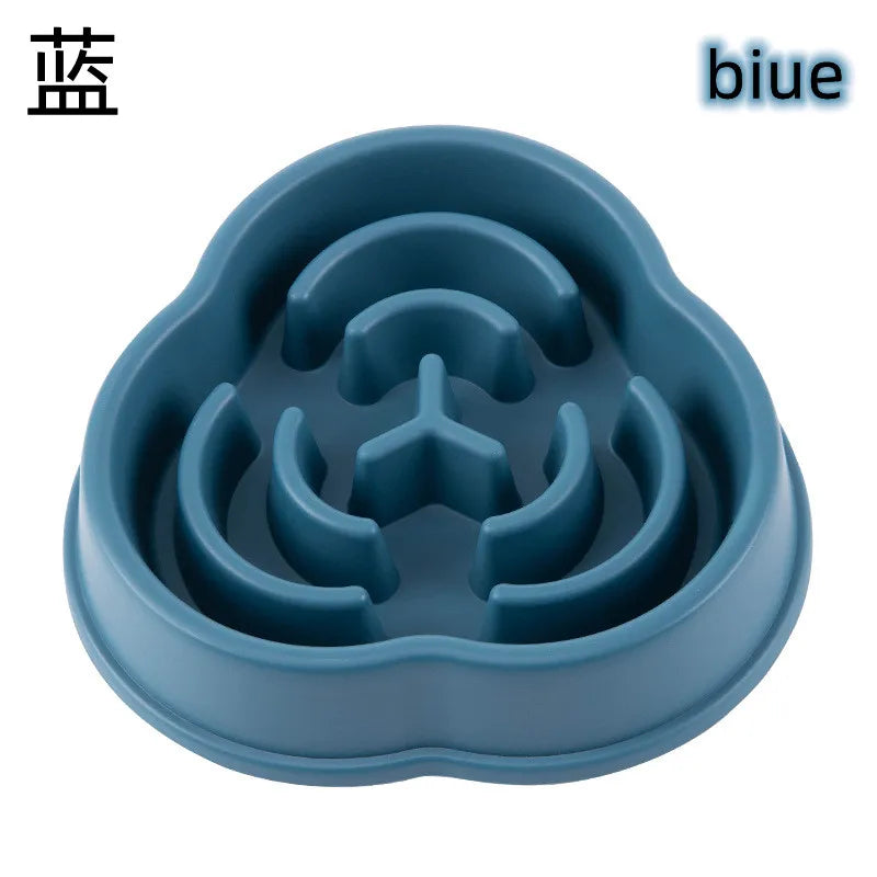 Round Slow Feeder Pet Bowl - Anti-Choking Food Bowl for Cats & Dogs