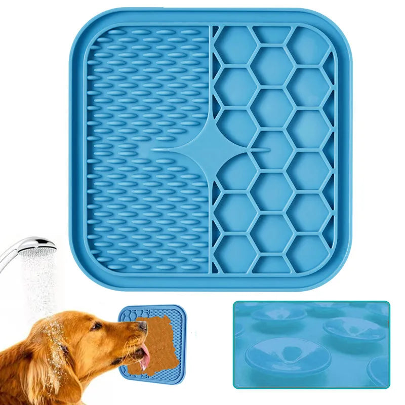 Silicone Slow Feeder Lick Mat - Suction Feeding Pad for Small Cats & Dogs