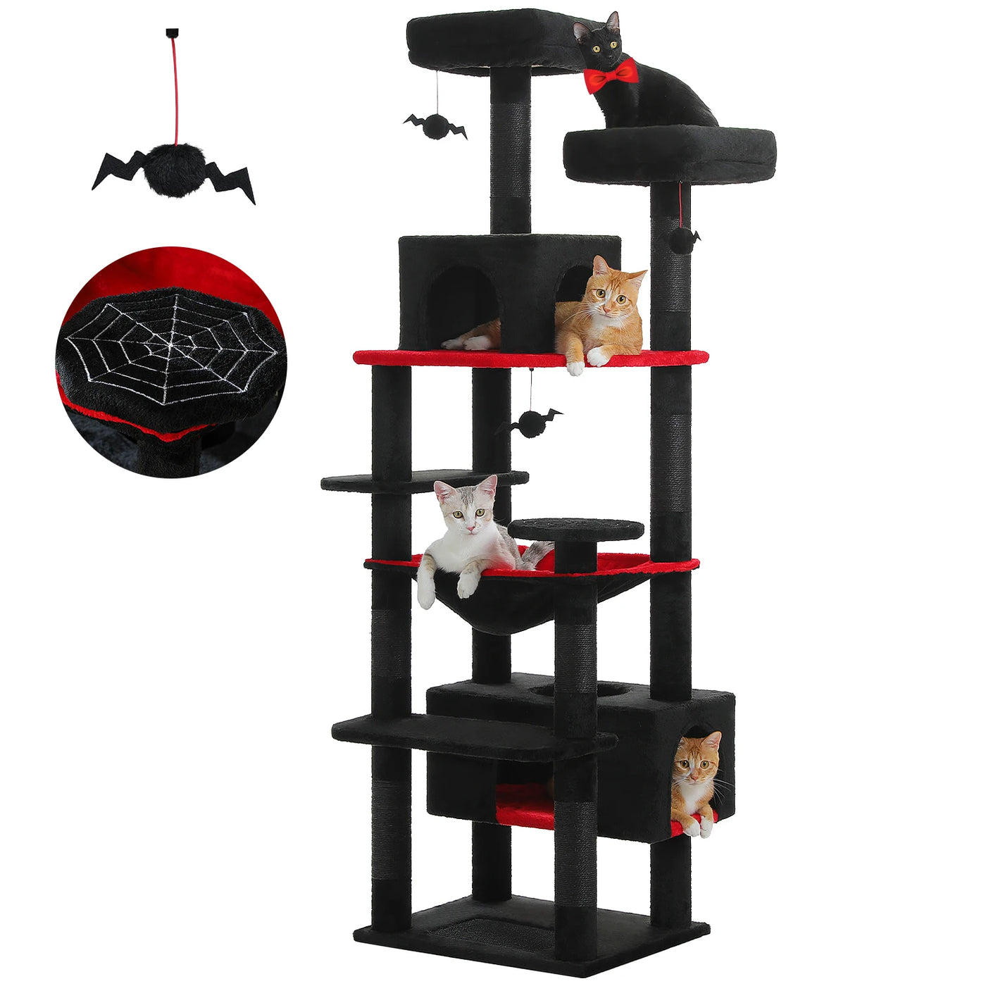 Large Cat Tree Tower - Sisal Scratching Condo for Indoor Cats