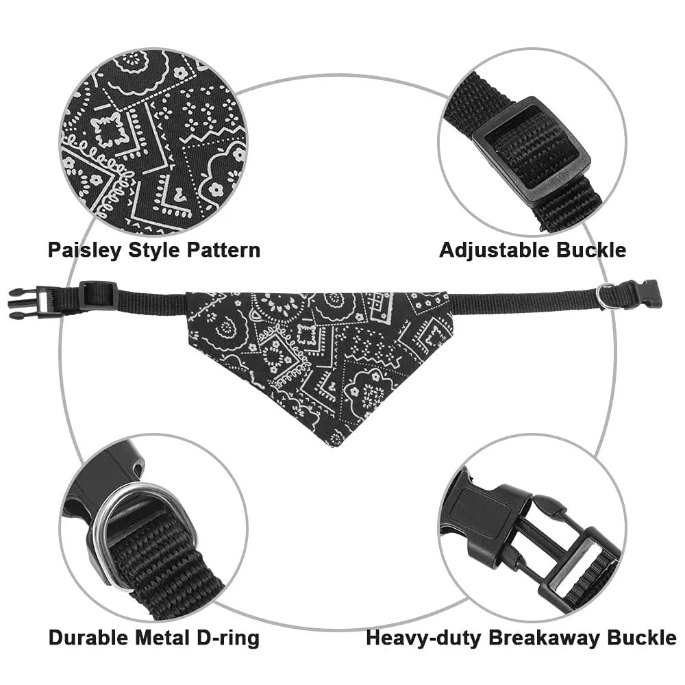 Adjustable Dog Bandana Collar - Stylish Scarf Collar for Dogs & Cats