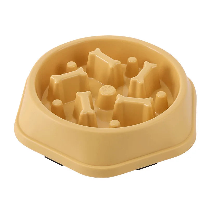 Round Slow Feeder Pet Bowl - Anti-Choking Food Bowl for Cats & Dogs