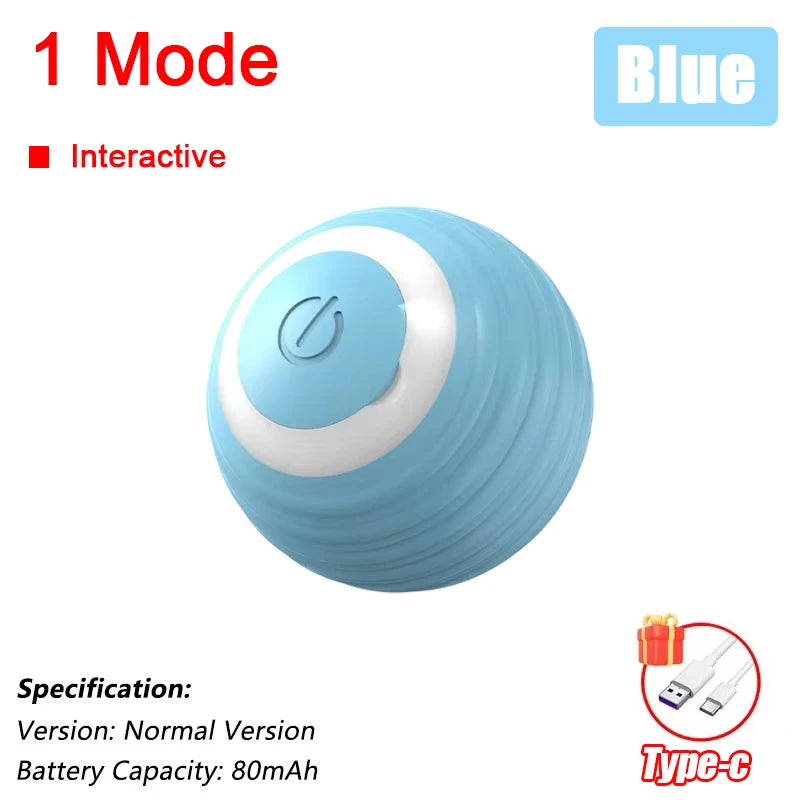 Rechargeable Rolling Cat Ball Toy - Faux Tail Interactive Teaser for Cats