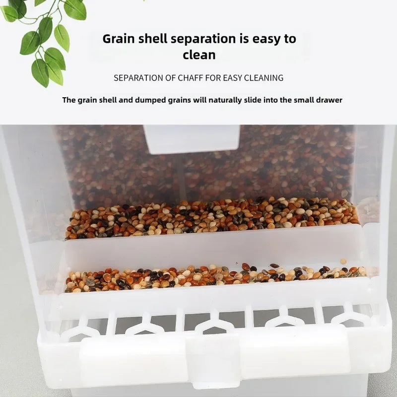Anti-Splash Bird Feeder Box - Automatic Seed Dispenser for Parakeets