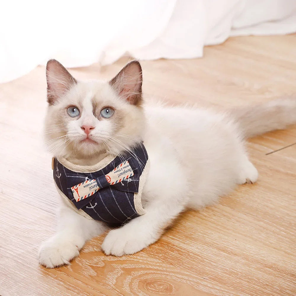 Breathable Mesh Pet Harness Set - Adjustable Leash Vest for Small Dogs & Cats