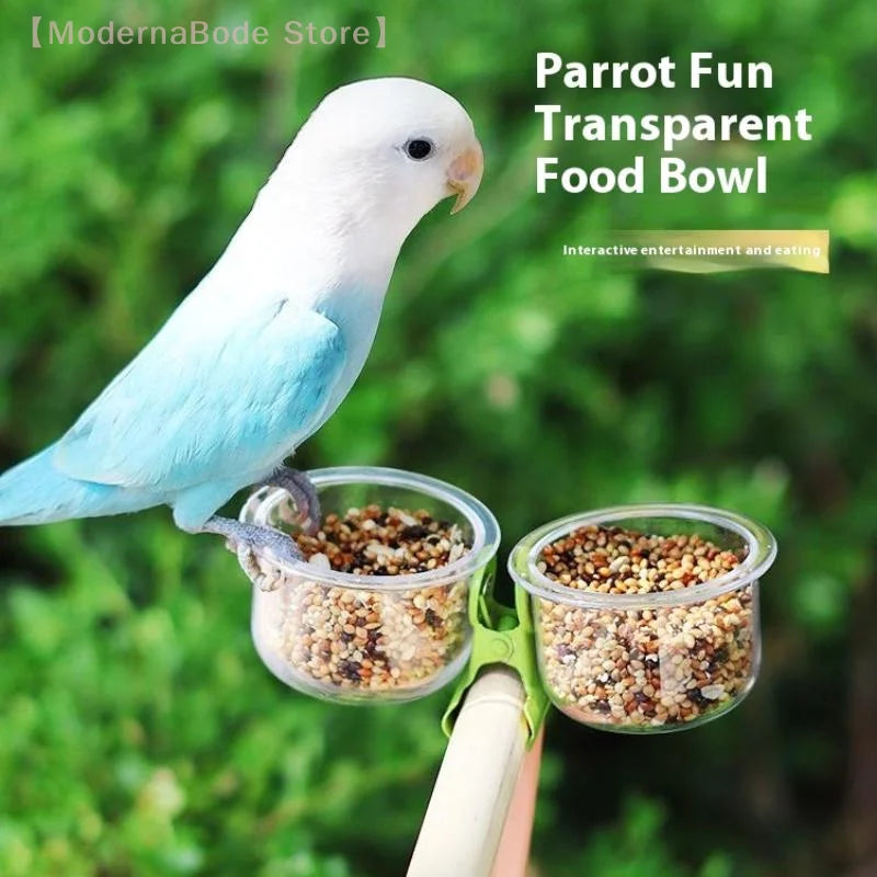Clip-On Bird Feeder Bowl - Small Food and Water Cup for Parrots