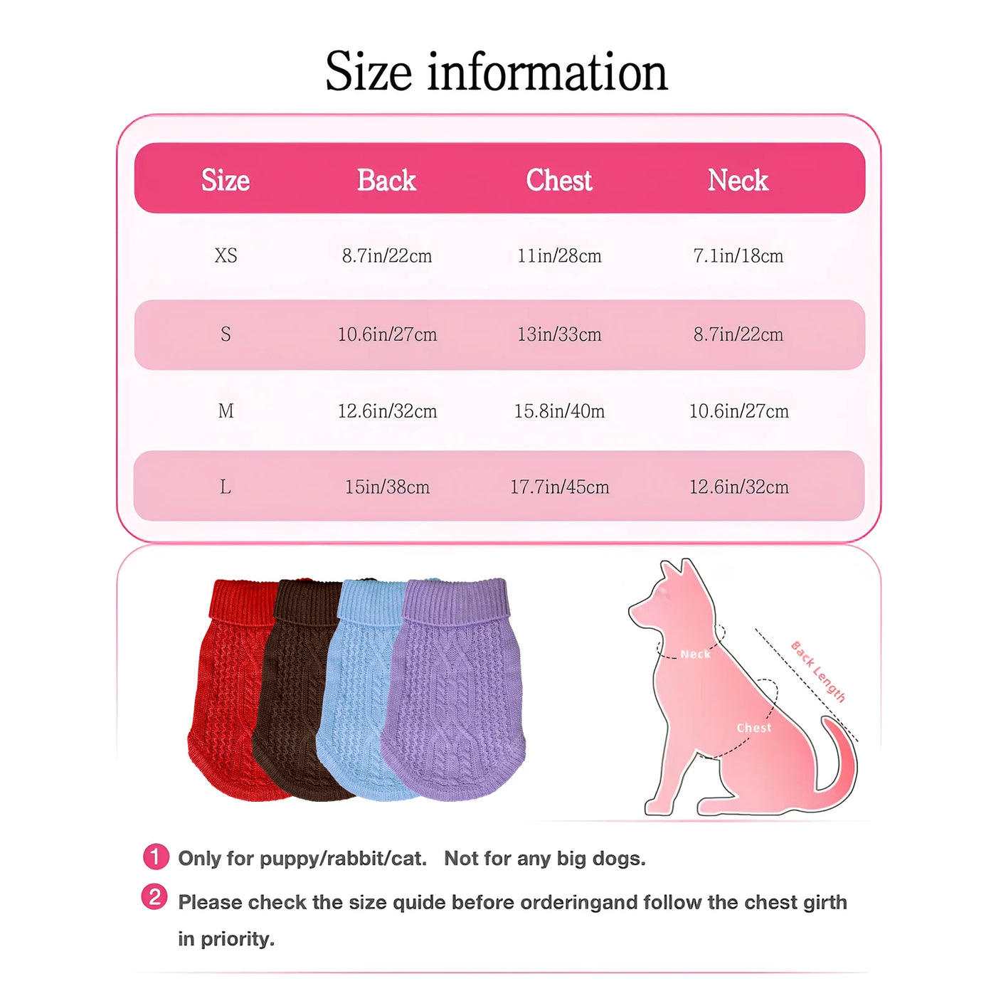 Lightweight Winter Dog Sweater - Soft Warm Pet Knit for Everyday Outings