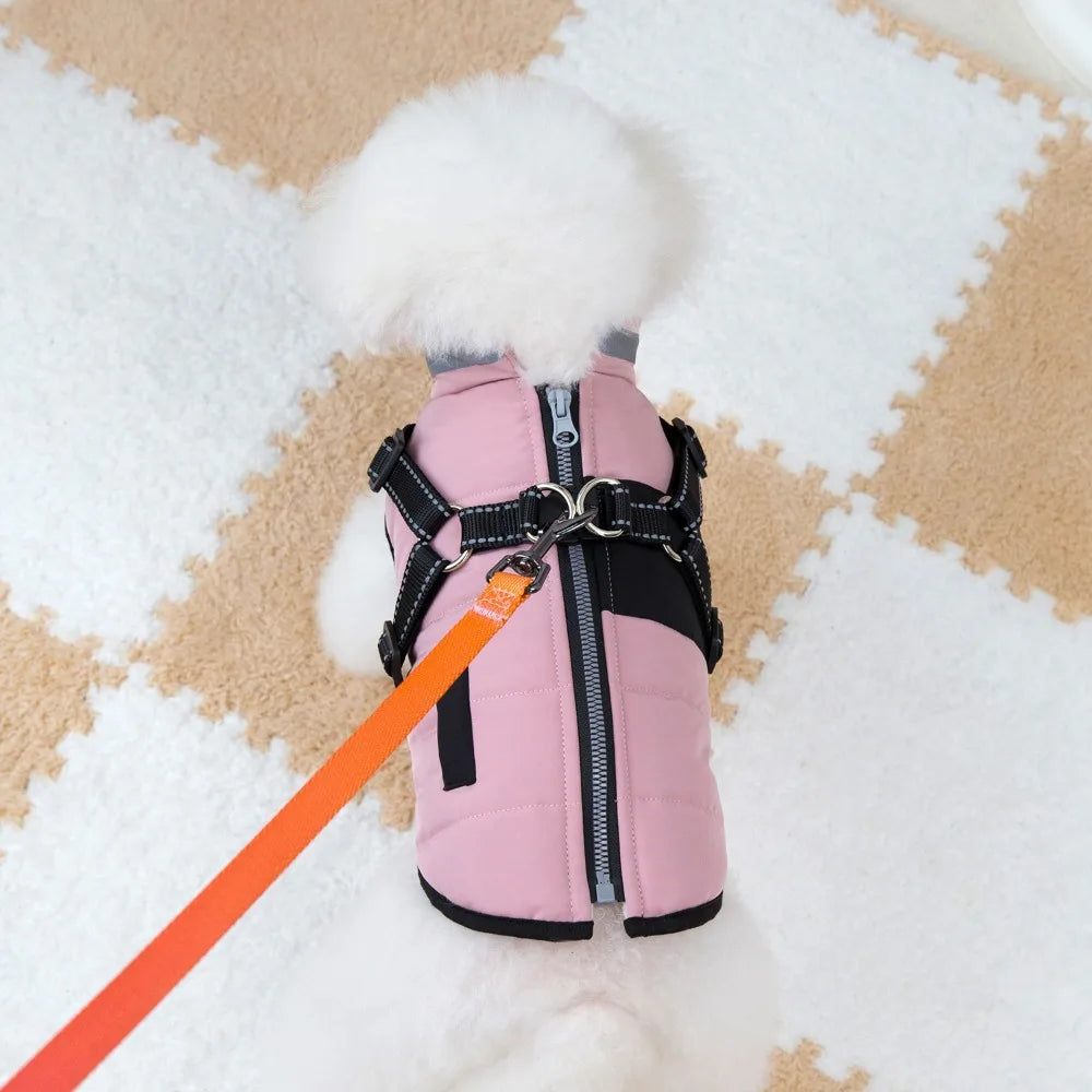 Adjustable Waterproof Dog Jacket - Reflective Padded Coat with Harness Access