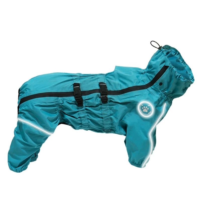 Reflective Waterproof Dog Raincoat - Adjustable Jacket for Autumn & Winter Walks