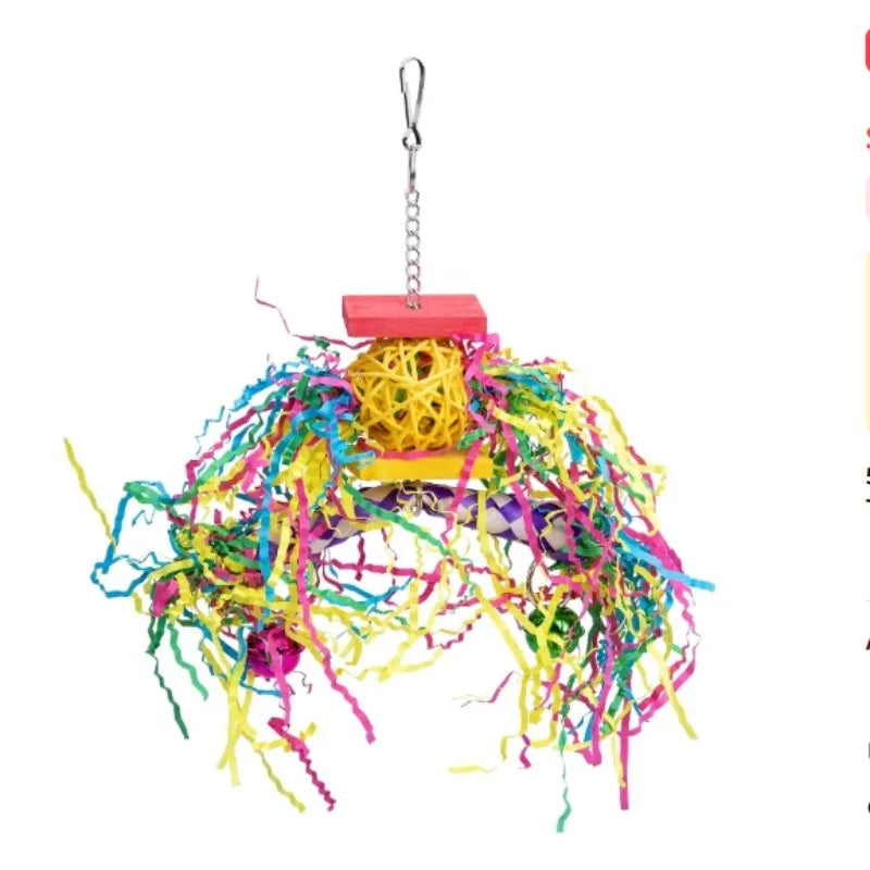 Natural Parrot Chew Toy Set - Colorful Biting Toy for Birds