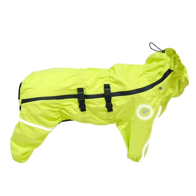 Reflective Waterproof Dog Raincoat - Adjustable Jacket for Autumn & Winter Walks