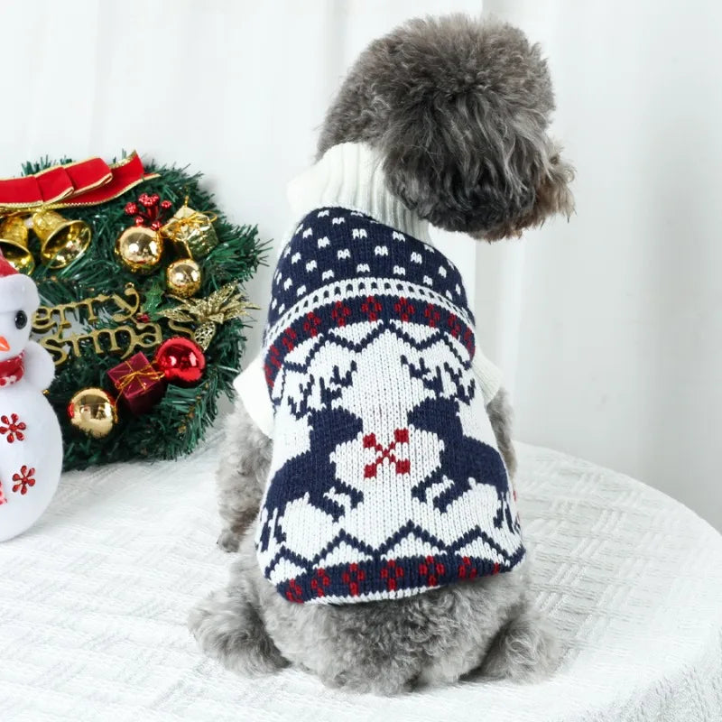 Christmas Knitted Pet Sweater - Festive Holiday Pullover for Small Dogs & Cats