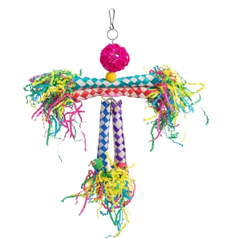 Natural Parrot Chew Toy Set - Colorful Biting Toy for Birds
