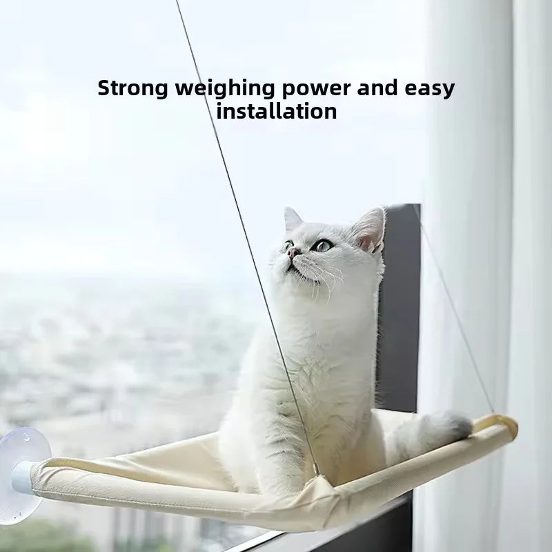 Window Cat Hammock Bed - Washable Suction Shelf Seat for Lounging Cats