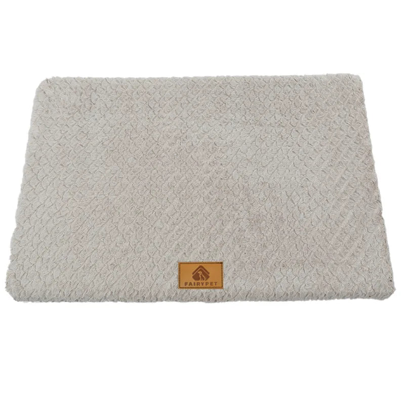 Orthopedic 3D Foam Dog Bed - Waterproof Faux Fur Crate Cushion with Removable Cover