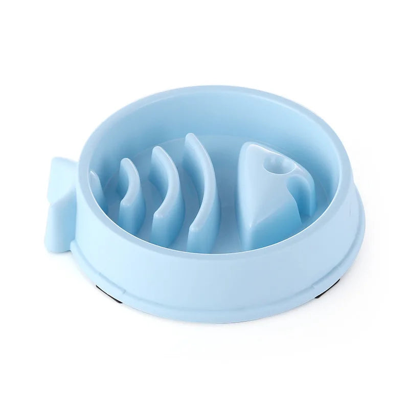 Round Slow Feeder Pet Bowl - Anti-Choking Food Bowl for Cats & Dogs
