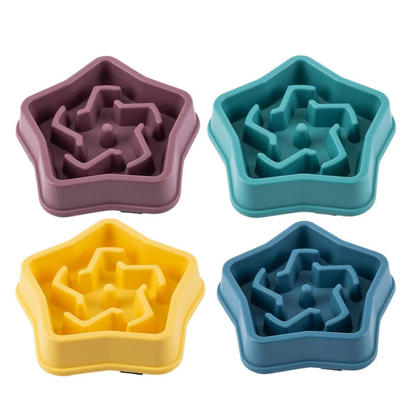 Round Slow Feeder Pet Bowl - Anti-Choking Food Bowl for Cats & Dogs