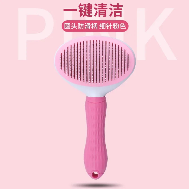 Self-Cleaning Slicker Brush - Pet Grooming Comb for Cats & Dogs