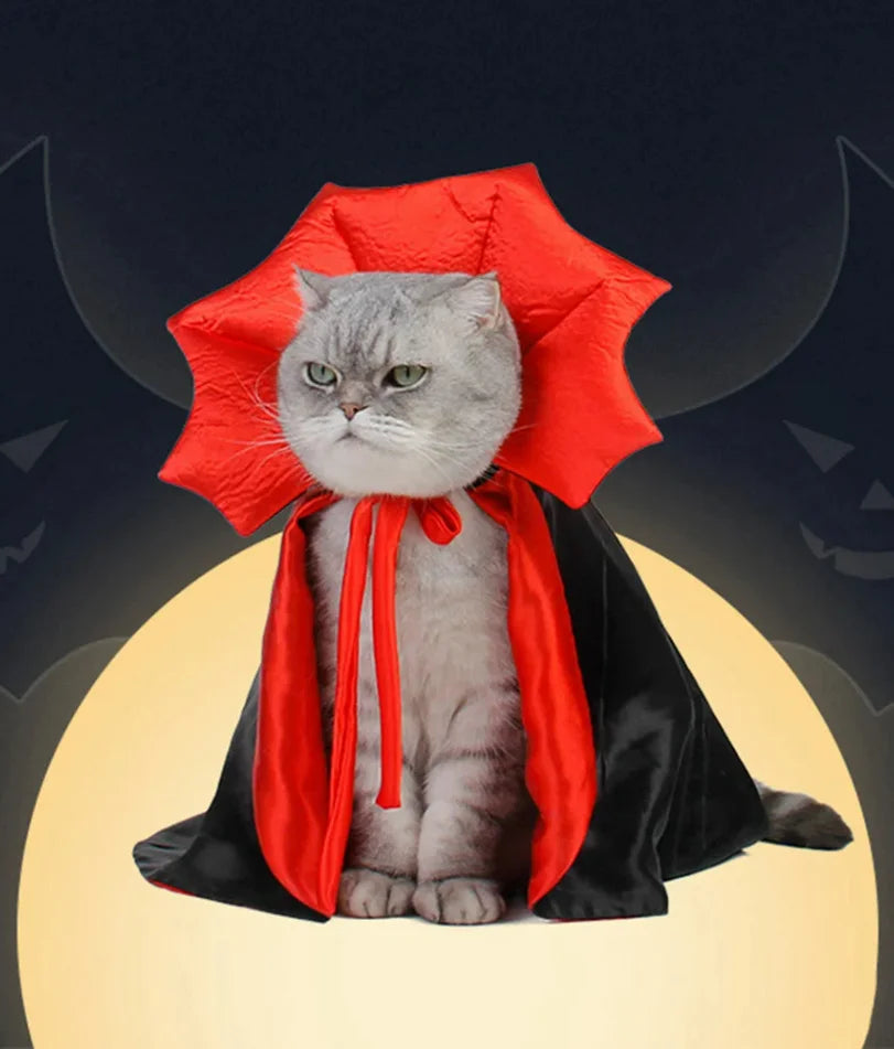 Halloween Vampire Pet Cloak - Cute Costume Cape for Small Dogs & Cats